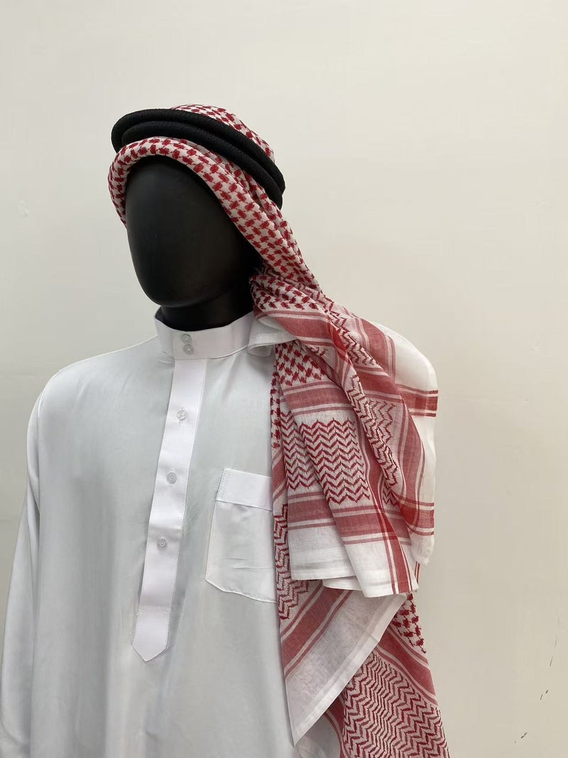 وو طقم رجالي تقليدي ثلاث قطع - رداء طويل أبيض بياقة واقفة | أزياء عرقية - Image 4