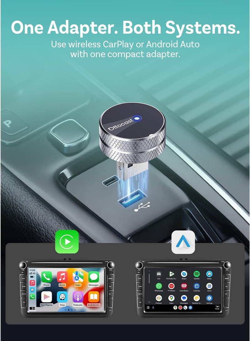 أوتوكاست محول CarPlay وAndroid Auto لاسلكي صغير 2026، إعادة اتصال تلقائي فائقة السرعة، ثنائي الوظائف، يحول اتصال Apple CarPlay السلكي إلى لاسلكي، يدعم WiFi 6 وBluetooth 5.4، محول صغير سهل التوصيل والتشغيل للسيارات المزودة بنظام CarPlay سلكي، تصميم ألومنيوم فاخر، متوافق مع أكثر من 98% من سيارات CarPlay السلكية الأصلية. - Image 5