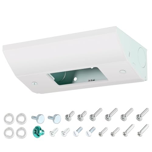 suplife Low Profile Under Cabinet Outlet Box Slim Under Cabinet Electrical Outlets Easy to Install Stainless Steel Material and Excellent Surface Powder Coating Keep Tile Backsplash Tidy Slim Fit Box - Image 1