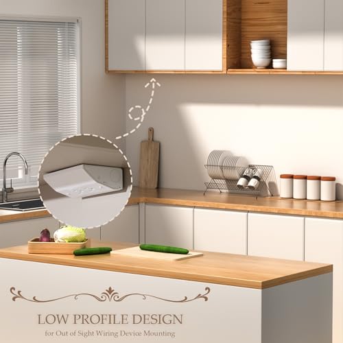suplife Low Profile Under Cabinet Outlet Box Slim Under Cabinet Electrical Outlets Easy to Install Stainless Steel Material and Excellent Surface Powder Coating Keep Tile Backsplash Tidy Slim Fit Box - Image 3