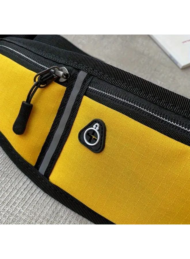 Rose Red Running Waist Bag Fitness Belt with Zipper for Gym Travel Phone Keys - Image 3