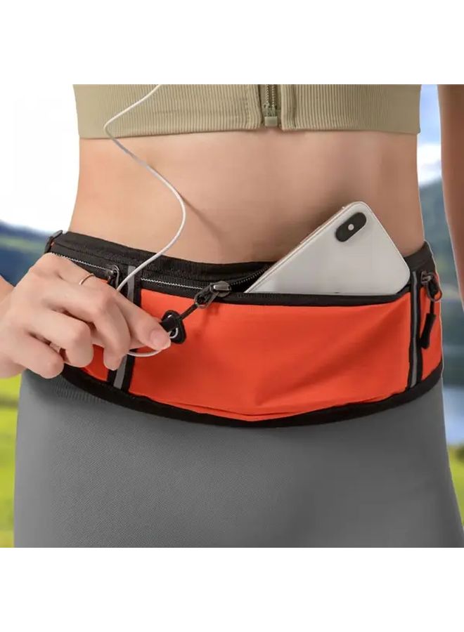 Rose Red Running Waist Bag Fitness Belt with Zipper for Gym Travel Phone Keys - Image 4