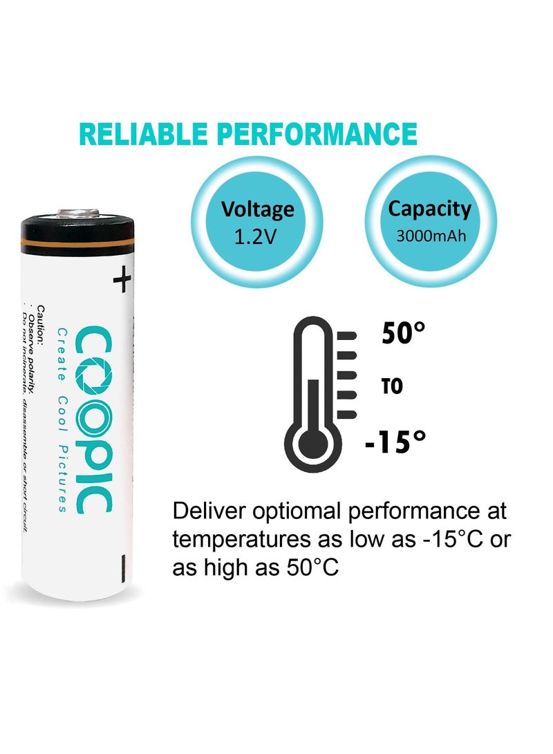 COOPIC Create Cool Pictures 20pcs 3000mAh AA RH6 Ni-MH Pre-charged type Rechargeable Battery - Image 3