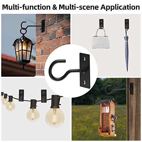 QTJUST 2Pcs 2.5in Ceiling Hooks for Hanging Plants Black - Image 4