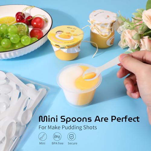AMEILOZ 50PCS 3" Mini Tasting Spoons Tiny Plastic Taster Spoon for Yogurt Pudding Jello Shots Ice Cream, Extra Small Sample Micro Spoons (White) - Image 5