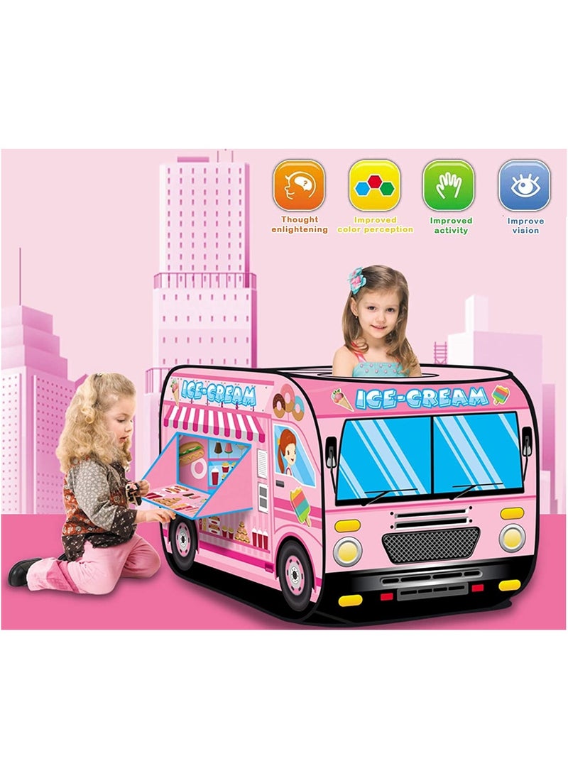 Generic - Kids Pop Up Tent, Play Ice Cream Truck Tent For Kids Boys And Girls For Indoor And Outdoor Activities, Collapsible Playhouse & Pop Up Play Tent For Kids (Kids Ice Cream Truck) - Image 1