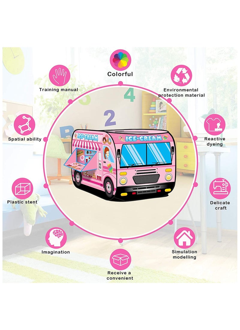 Generic - Kids Pop Up Tent, Play Ice Cream Truck Tent For Kids Boys And Girls For Indoor And Outdoor Activities, Collapsible Playhouse & Pop Up Play Tent For Kids (Kids Ice Cream Truck) - Image 1