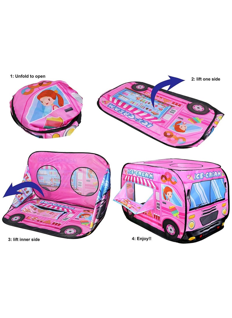 Generic - Kids Pop Up Tent, Play Ice Cream Truck Tent For Kids Boys And Girls For Indoor And Outdoor Activities, Collapsible Playhouse & Pop Up Play Tent For Kids (Kids Ice Cream Truck) - Image 1