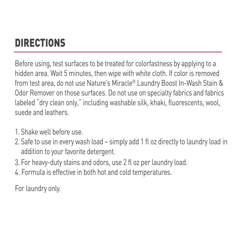 Nature's Miracle Nature’s Miracle Laundry Boost In-Wash Stain and Odor Remover, 32 Ounces, Laundry Stain and Odor Removing Additive For All Machines - Image 3