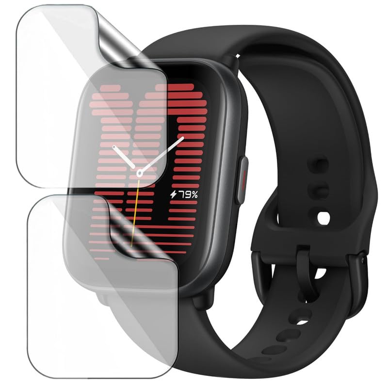 HELLOSCREEN 2-Pack | Screen Protector Guard for Amaz fit Active | 1.75 inch | Smartwatch - Flexible & Ultrathin TPU Film, 9H Scratch Resistant, Bubble Free - Not Tempered Glass - Image 1