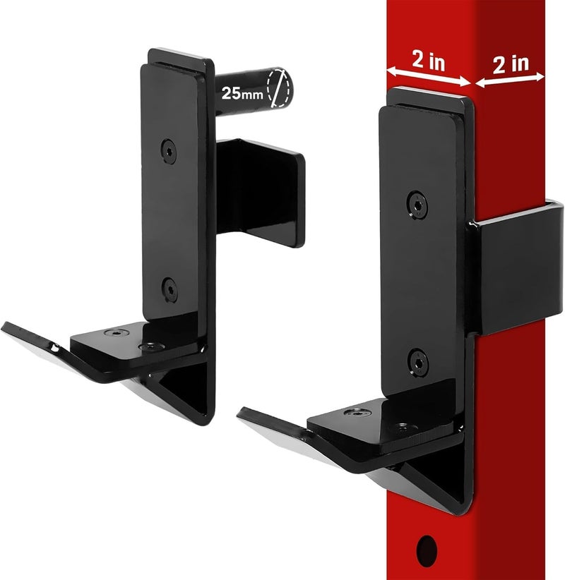 Yes4All Power Rack J-Hooks & Attachments – Heavy Duty Barbell Holders Compatible with 2x2 & 3x3 Power Racks for Home Gym - Image 1