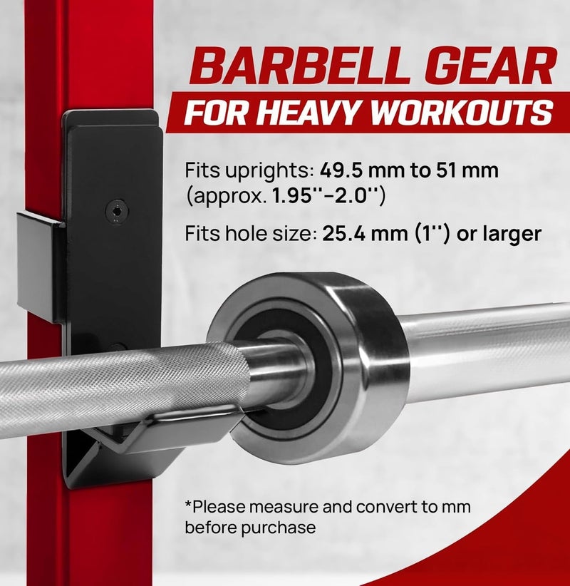 Yes4All Power Rack J-Hooks & Attachments – Heavy Duty Barbell Holders Compatible with 2x2 & 3x3 Power Racks for Home Gym - Image 4