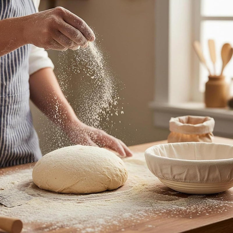 Bread Proofing Cover, Ventilated Lining, 25x25x1cm, Bread Proofing Cover, Elastic Basket Cotton Liner, Space Saving Design, For Baking Storage Kitchen Fermentation Home - Image 2