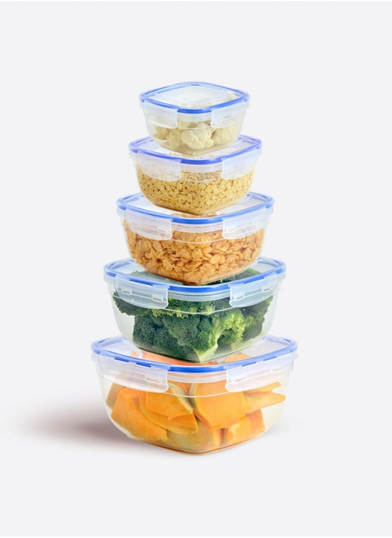 Dunia Fresh & Lock Squared 5-Piece Plastic Cans Set for Refrigerator With Airtight Lid - Storage Solution - BPA-Free | Lead-Free(500-900-1500-2400-3750 ML) - pzsku/Z033C3B2074C54791E74EZ/45/_/1710165898/11690c1c-19b2-40e2-bb5b-d8a8ec1e3ebb