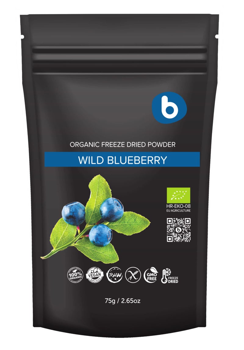 Organic Wild Blueberry Powder from Freeze Dried Wild Blueberries Bilberries Antioxidant Superfood for Smoothies Baking and Flavoring 265oz