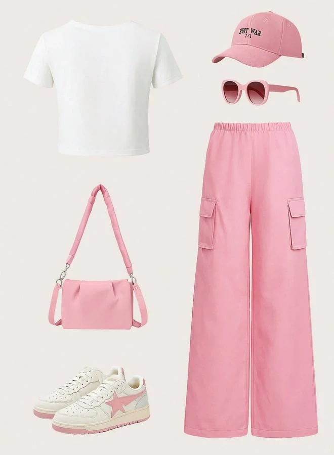 تايك تو مجموعة من بنطال كارغو وتيشيرت بطبعة جرافيك