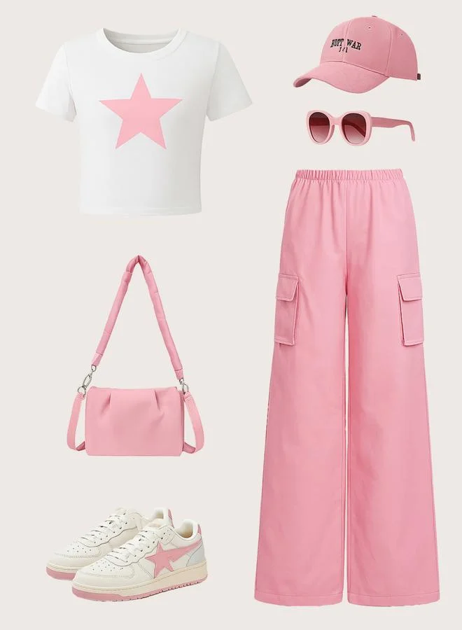 تايك تو مجموعة من بنطال كارغو وتيشيرت بطبعة جرافيك