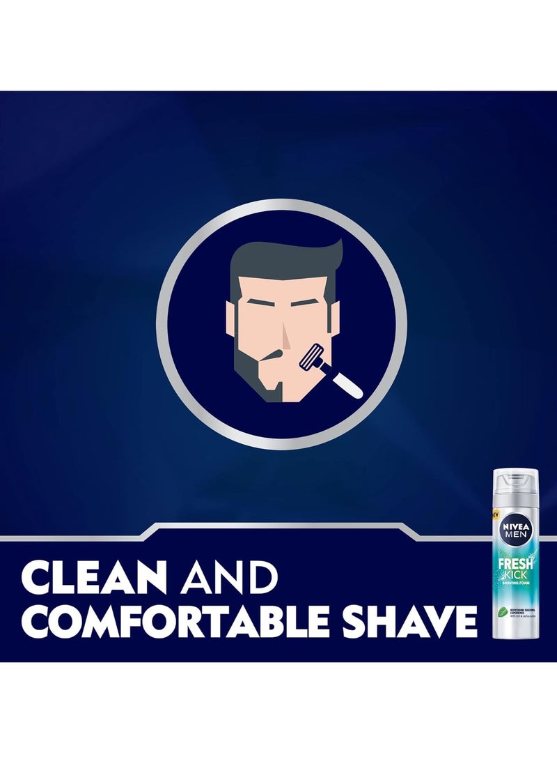 Nivea - Fresh Kick Foam Shaving Foam 200ml - Image 1