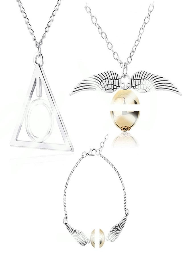 RupeeRise 3 Pcs Bracelet and Necklace Set, Jewelry Collection for Fans, Cosplay Accessories, Movie-Themed Gifts for Teens and Young Adults, Includes 6.61in/16.8cm Bracelet and 19.69in/50cm Necklace - Image 1