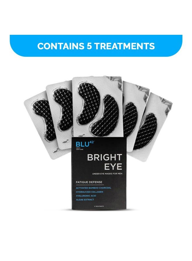 BLU42 Activated Charcoal Under Eye Masks For Men - Bright Eye Fatigue Defense Eye Patches, Removes Dark Circles, Wrinkles, and Puffiness - Hydrating, Anti-Aging, Anti-Wrinkles - 5 Treatments - Image 2