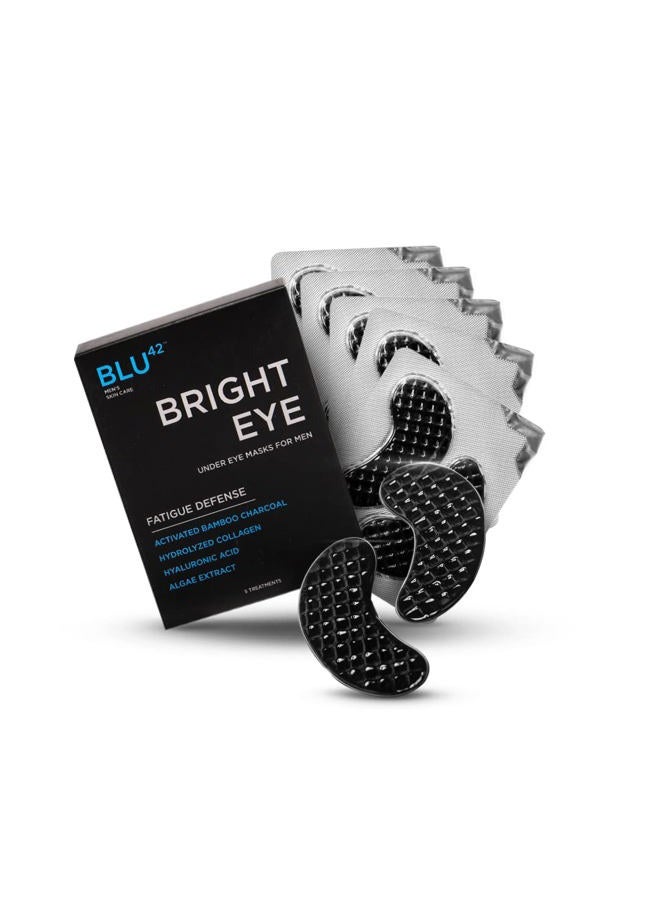 BLU42 Activated Charcoal Under Eye Masks For Men - Bright Eye Fatigue Defense Eye Patches, Removes Dark Circles, Wrinkles, and Puffiness - Hydrating, Anti-Aging, Anti-Wrinkles - 5 Treatments - Image 3