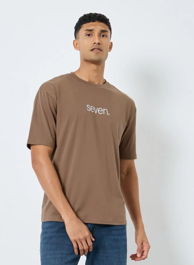 Styli Slogan Print Oversized T-Shirt