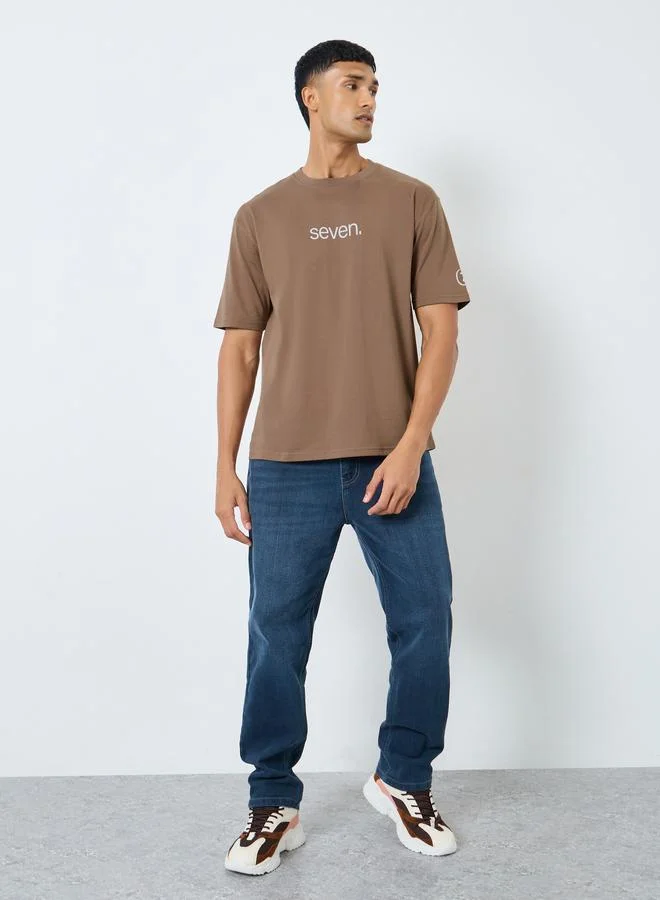 Styli Slogan Print Oversized T-Shirt