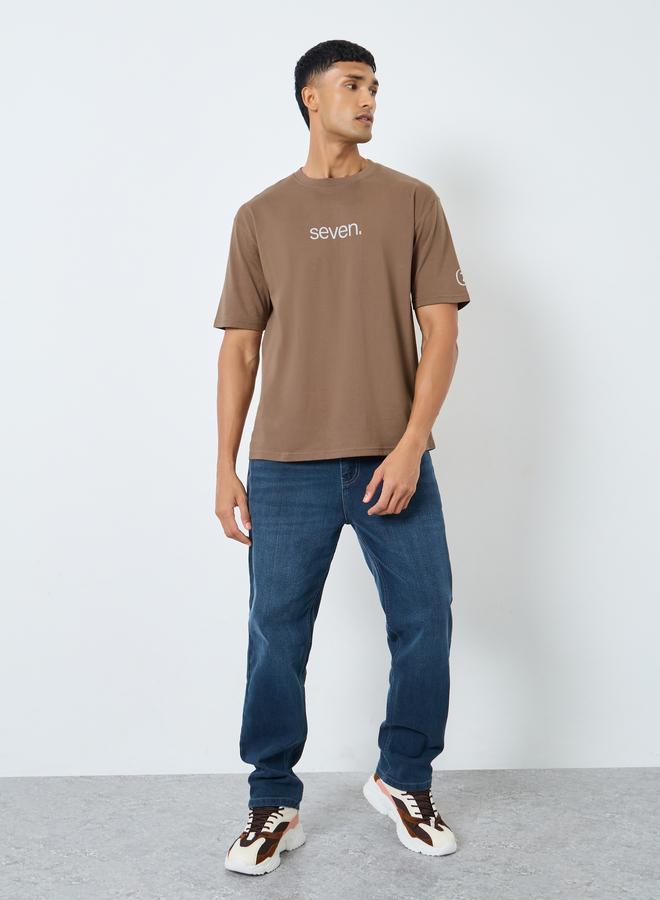 ستايلي تيشيرت واسع بطبعة كتابة - Image 2