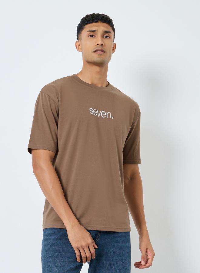 ستايلي تيشيرت واسع بطبعة كتابة - Image 1