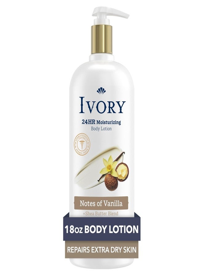 Ivory Hand & Body Lotion, 24hr Moisturizing, Repairs Extra Dry Skin, All Day Hydration, Lightweight Formula, Absorbs Instantly, Perfect for Daily Use, Shea Butter Blend, Vanilla Scent, 18 fl oz - Image 1