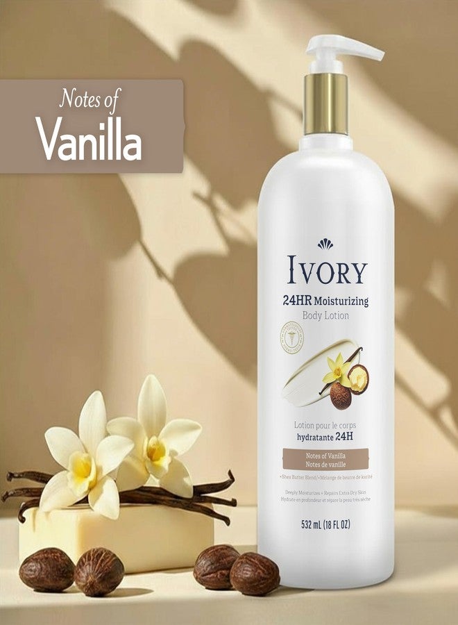 Ivory Hand & Body Lotion, 24hr Moisturizing, Repairs Extra Dry Skin, All Day Hydration, Lightweight Formula, Absorbs Instantly, Perfect for Daily Use, Shea Butter Blend, Vanilla Scent, 18 fl oz - Image 4