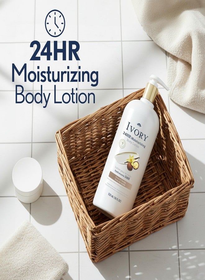 Ivory Hand & Body Lotion, 24hr Moisturizing, Repairs Extra Dry Skin, All Day Hydration, Lightweight Formula, Absorbs Instantly, Perfect for Daily Use, Shea Butter Blend, Vanilla Scent, 18 fl oz - Image 2