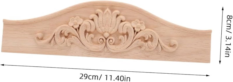 French Inspired Solid Wood Applique Onlay Hand Carved Cabinet Pediment Decorative Embellishment - Image 3