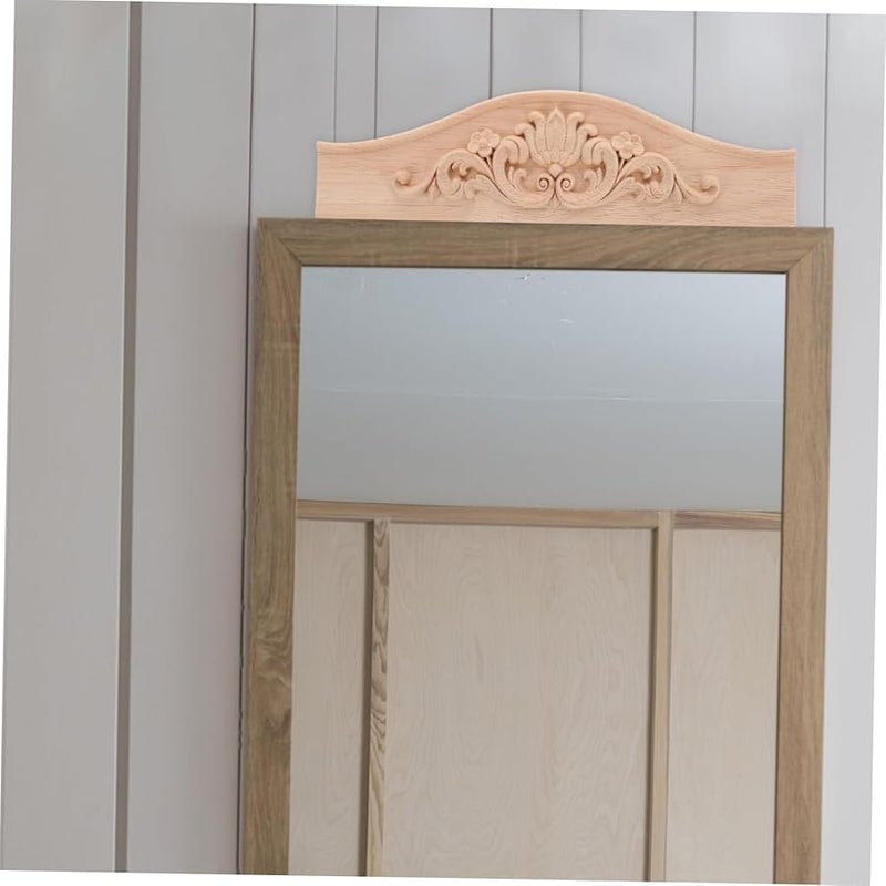 French Inspired Solid Wood Applique Onlay Hand Carved Cabinet Pediment Decorative Embellishment - Image 5