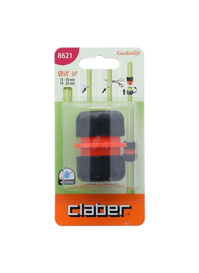 Claber 5/8-3/4 Inch Card Hose Connector Black and Orange 15.6 x 4.4 x 7.8 cm JE86210000  - Image 1