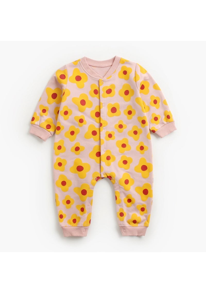 xozgdovg Baby clothing Cartoon long sleeve crawler animal clothing baby clothes newborns 12-18m pink flower 