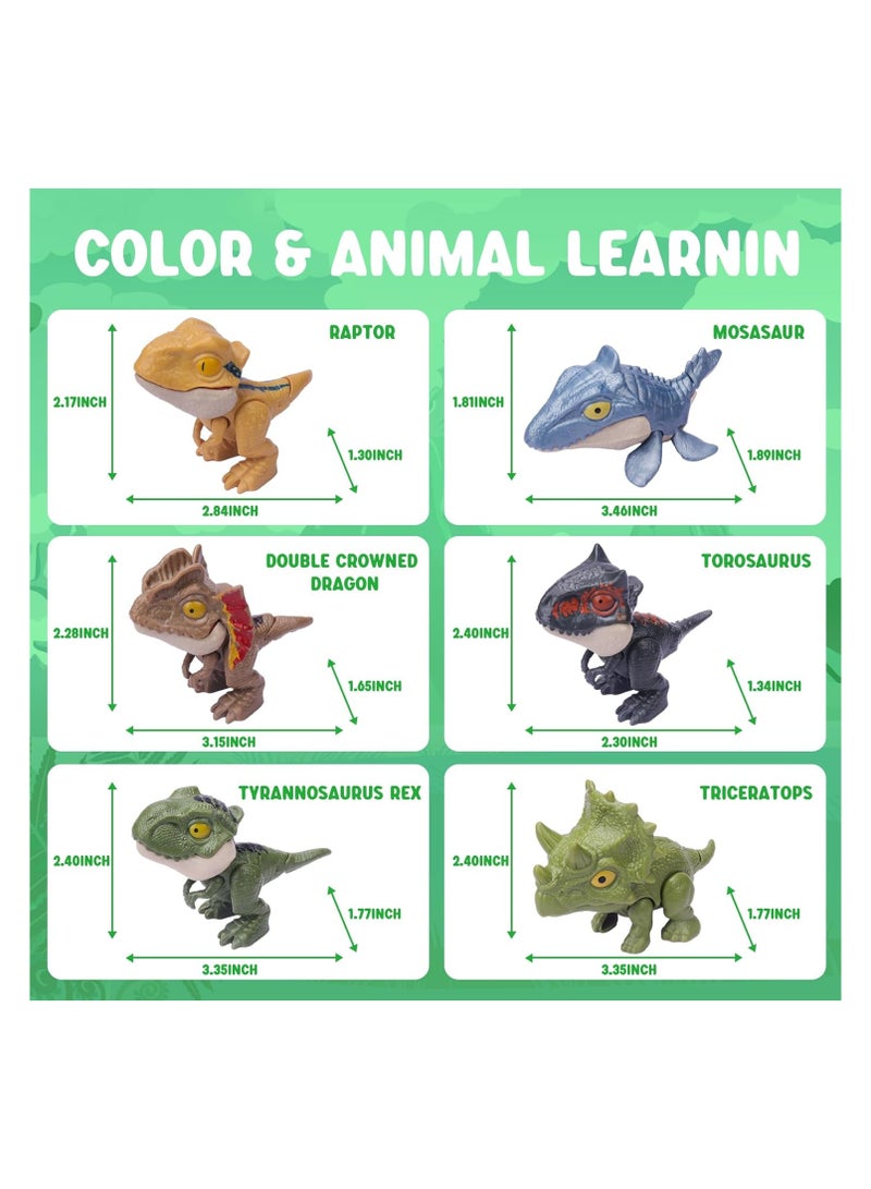 عام 6 قطع من الشخصيات الجمعية للديناصورات، ألعاب ديناصورات مع فك قابل للإزالة، ألعاب ديناصورات للأطفال من عمر 3، 4، 5، 6+، شخصيات ديناصورات. - Image 2