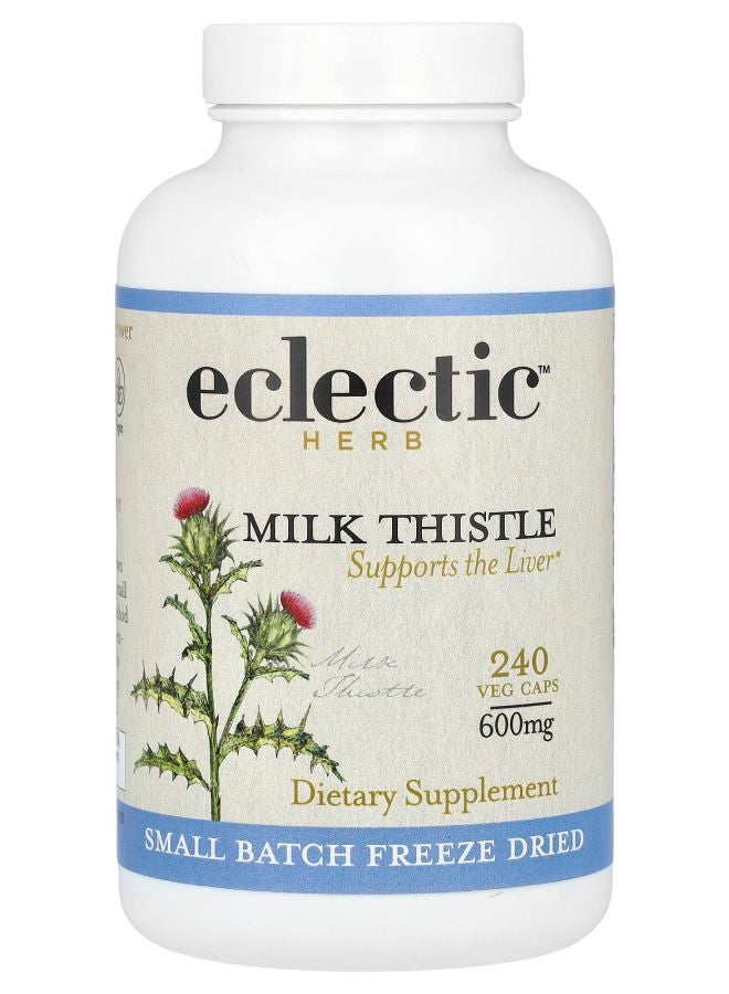 Eclectic Milk Thistle 2400 mg 240 Veg Caps (600 mg Per Cap)