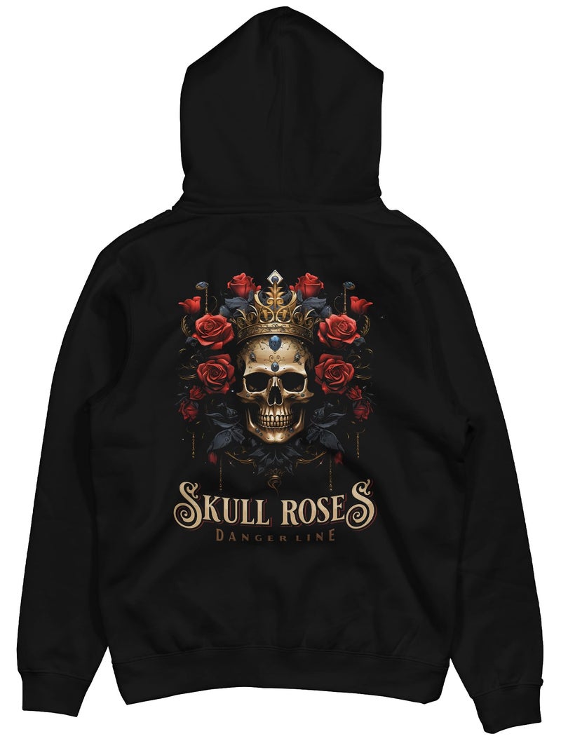 fanideaz Cotton Blend Mens Regular Hooded Neck Hoodie Skull Printed_Black_L - Image 1