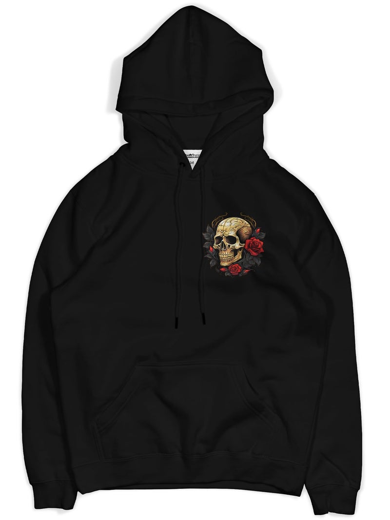 fanideaz Cotton Blend Mens Regular Hooded Neck Hoodie Skull Printed_Black_L - Image 2