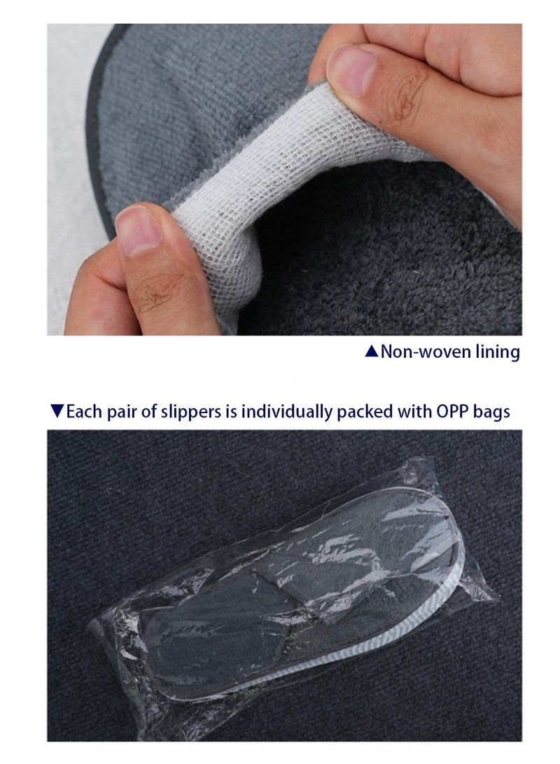 10-Pairs Disposable Bath Slippers White with Gold-banded - Image 4