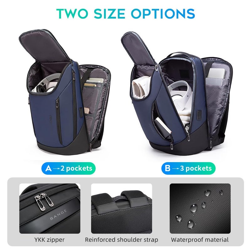 BANGE Business Smart Backpack Waterproof fit 15.6 Inch Laptop Backpack with USB Charging Port,Travel Durable Backpack - Image 3
