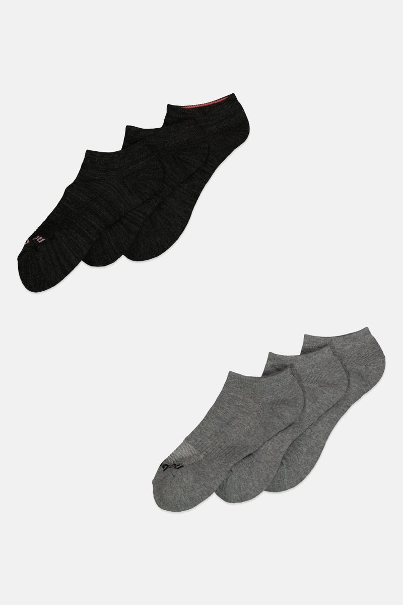 Reebok Women 6 Pairs Brand Logo Low Cut Socks, Grey - Image 2