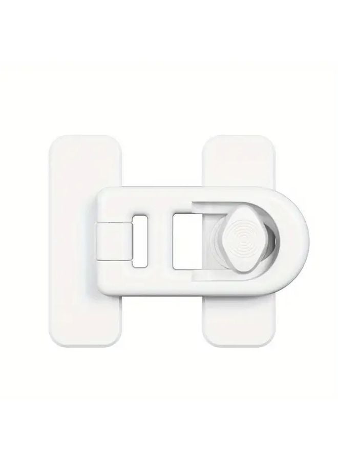 White Safety Oven Door Lock No Drill Installation Secure Latch For Kitchen Cabinets - Image 1