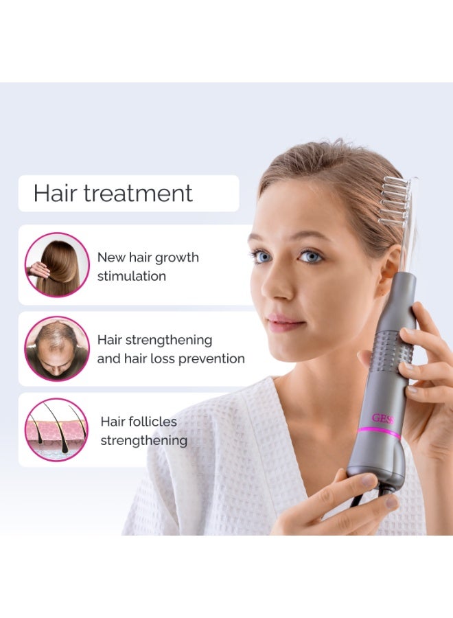 GESS Dars High Frequency Facial Device, Skin Care & Scalp Massager with 5 Glass Electrodes, Face & Hair Care Tool - Image 2