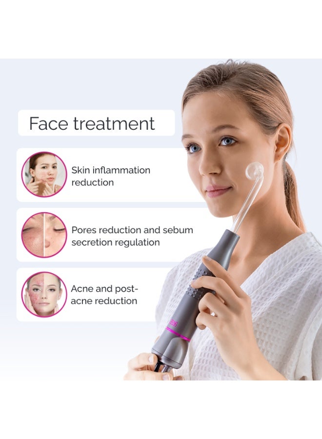 GESS Dars High Frequency Facial Device, Skin Care & Scalp Massager with 5 Glass Electrodes, Face & Hair Care Tool - Image 4