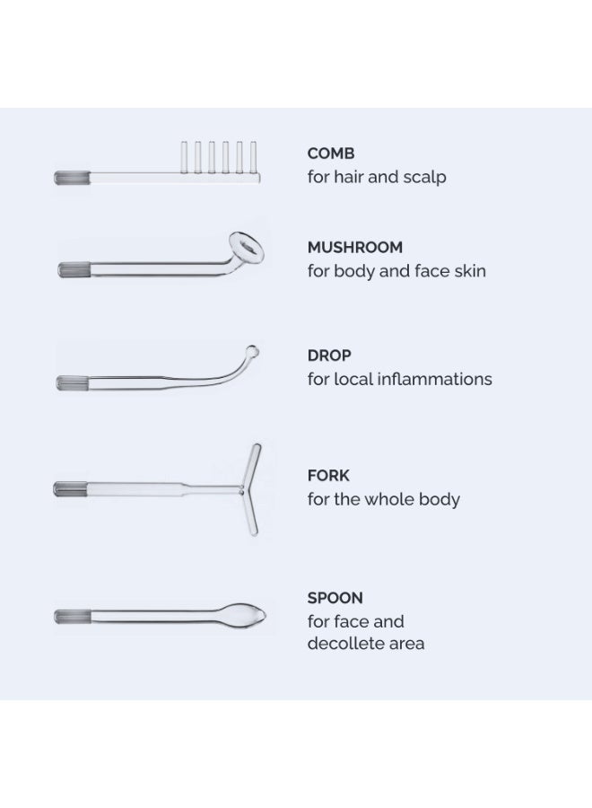 GESS Dars High Frequency Facial Device, Skin Care & Scalp Massager with 5 Glass Electrodes, Face & Hair Care Tool - Image 5