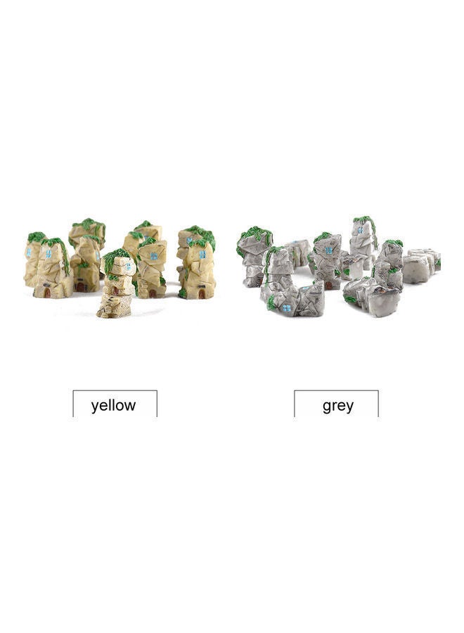 NIBEMINENT 10 Piece Mini Stone Castle Fairy Garden Resin DIY Craft Ornaments 25x17x3cm - Image 4