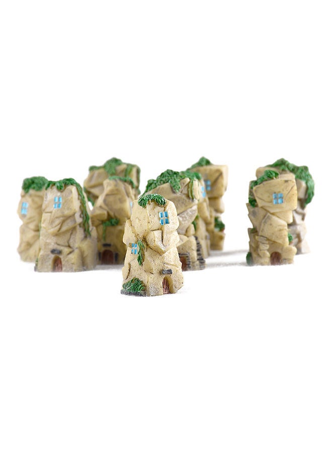 NIBEMINENT 10 Piece Mini Stone Castle Fairy Garden Resin DIY Craft Ornaments 25x17x3cm - Image 3