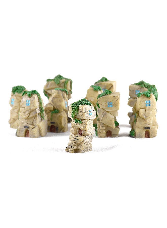 NIBEMINENT 10 Piece Mini Stone Castle Fairy Garden Resin DIY Craft Ornaments 25x17x3cm - Image 2